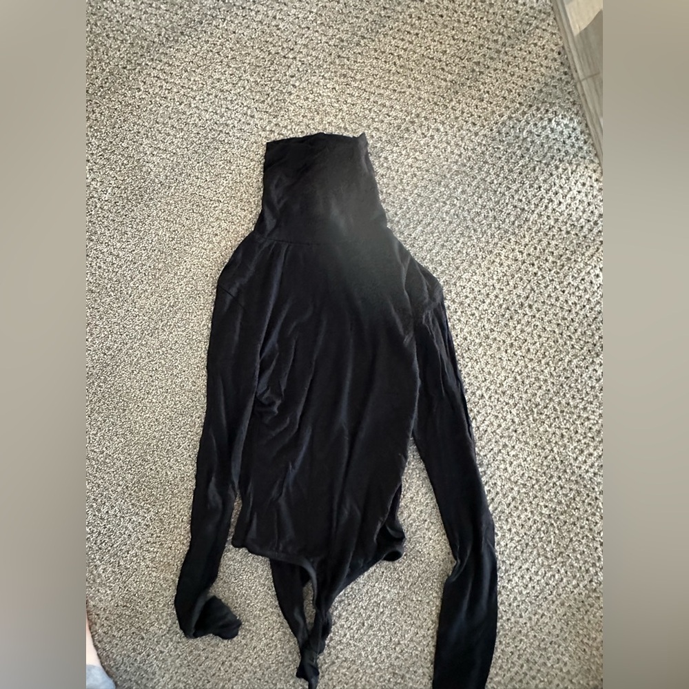 Black turtleneck bodysuit